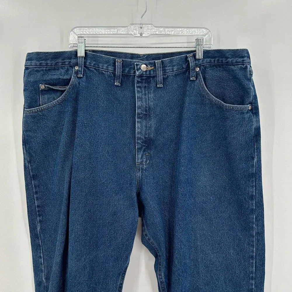 WRANGLER Men's Relaxed Fit Straight Leg Casual Denim Blue Jeans Size 44 x 30